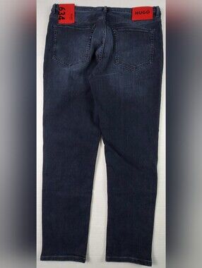 Hugo 634 Button Fly Tapered Jeans Mens Size 34x32 (36x30) Blue Denim NWT